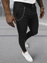 Ανδρικό παντελόνι chino μαύρο OZONEE DJ/3300