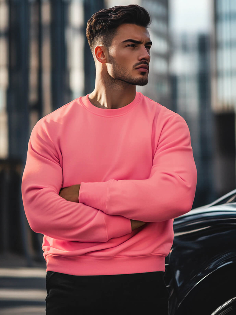 Ανδρικό Φούτερ ροζ OZONEE JS/2001-10Z