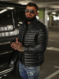 Ανδρικό μπουφάν mαύρος OZONEE JS/16M9328/392BZ