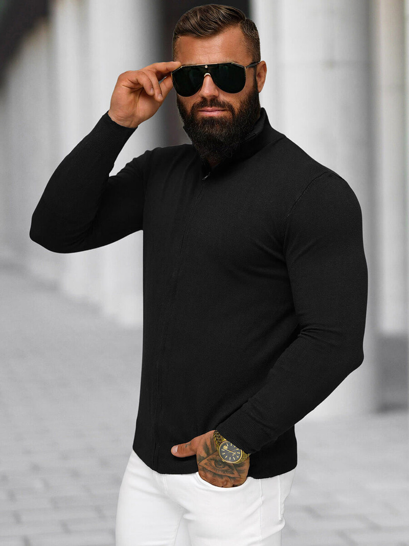 Ανδρικό πουλόβερ μαύρο OZONEE NB/MM6004/4Z