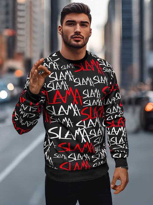 Ανδρικό Φούτερ Mαύρος OZONEE JS/8B1190/3Z