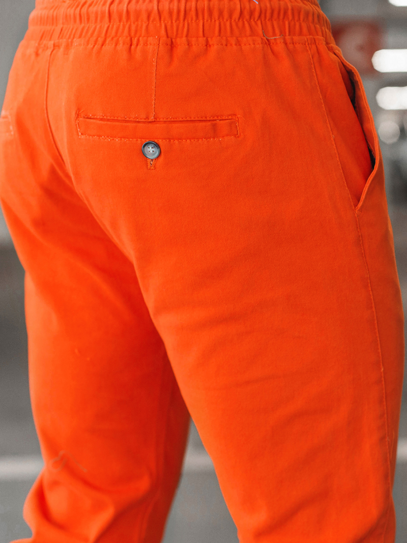 Ανδρικό παντελόνι chino jogger σκούρο-πορτοκαλί OZONEE JB/JP1145/13