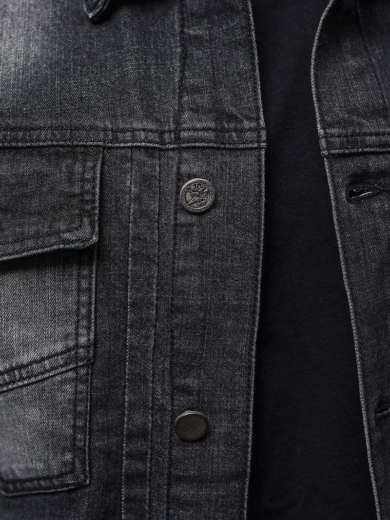 Ανδρικό τζιν μπουφάν mαύρος OZONEE NB/MJ521N