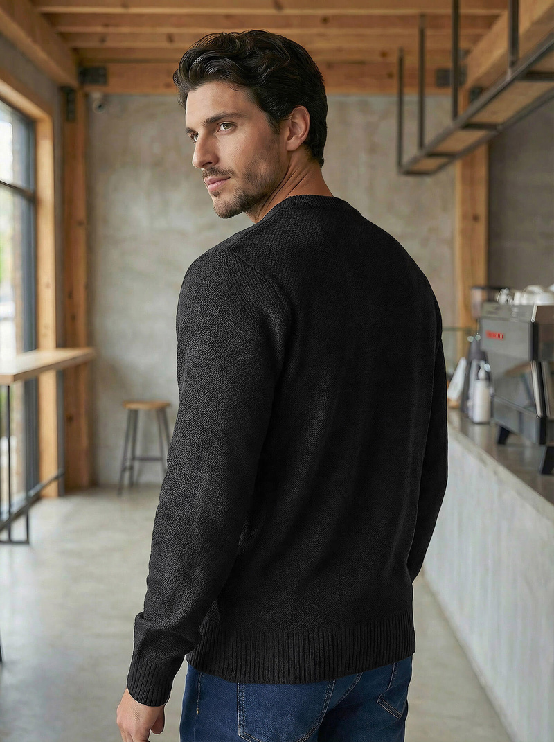 Ανδρικό πουλόβερ μαύρο OZONEE JS/59B3600/3