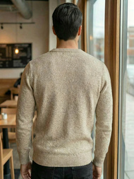 Ανδρικό πουλόβερ μπεζ OZONEE JS/59B3607/155