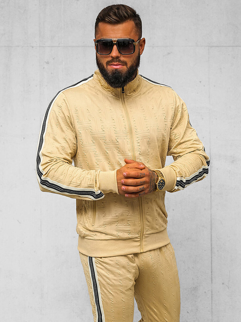 Ανδρικό σετ φόρμας mπεζ OZONEE O/3C101/2