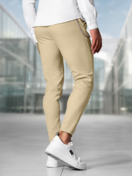 Ανδρικό παντελόνι chino μπεζ OZONEE DJ/3300Z