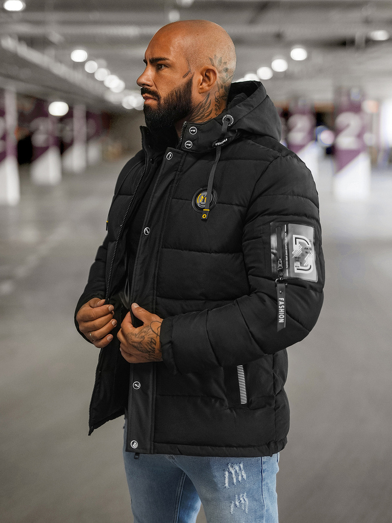 Ανδρικό μπουφάν mαύρος OZONEE JS/57M7503/392