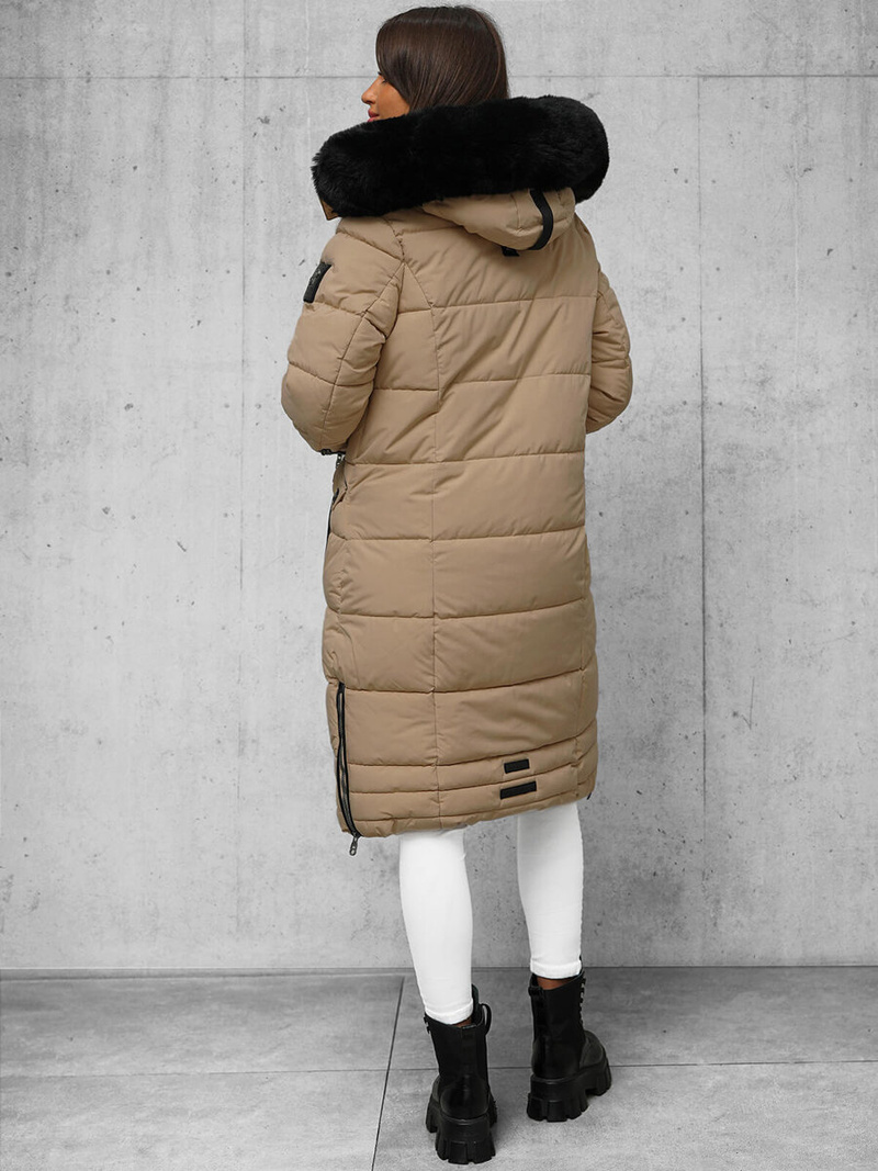 Γυναικείο μπουφάν Σκούρο μπεζ OZONEE O/W377