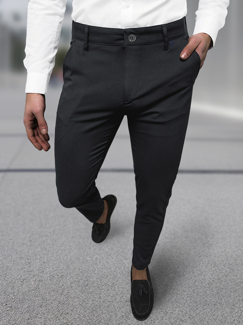 Ανδρικό παντελόνι chino μαύρο OZONEE DJ/5526