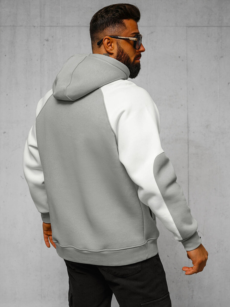 Φούτερ με Κουκούλα Γκρί OZONEE O/SWE23027Z