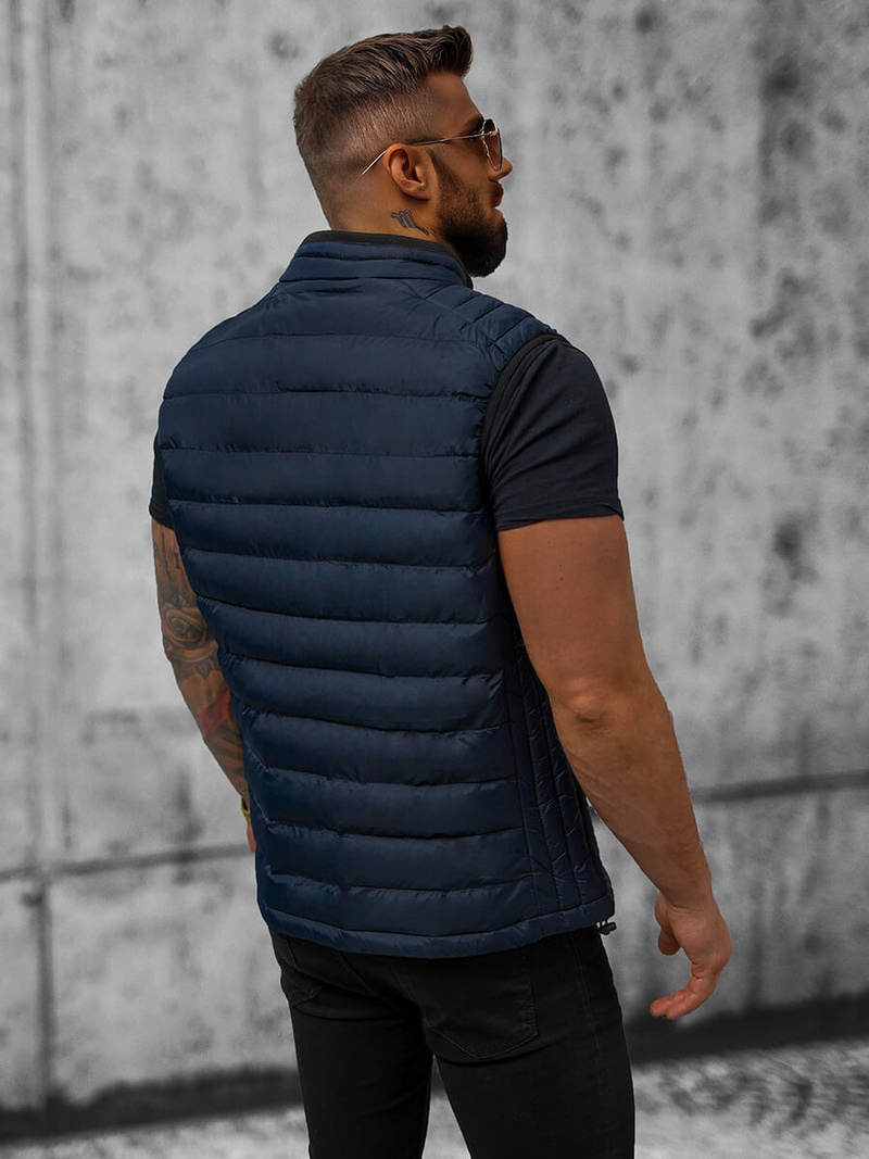 Ανδρικό αμάνικο μπουφάν ναυτικό μπλε OZONEE N/7133Z