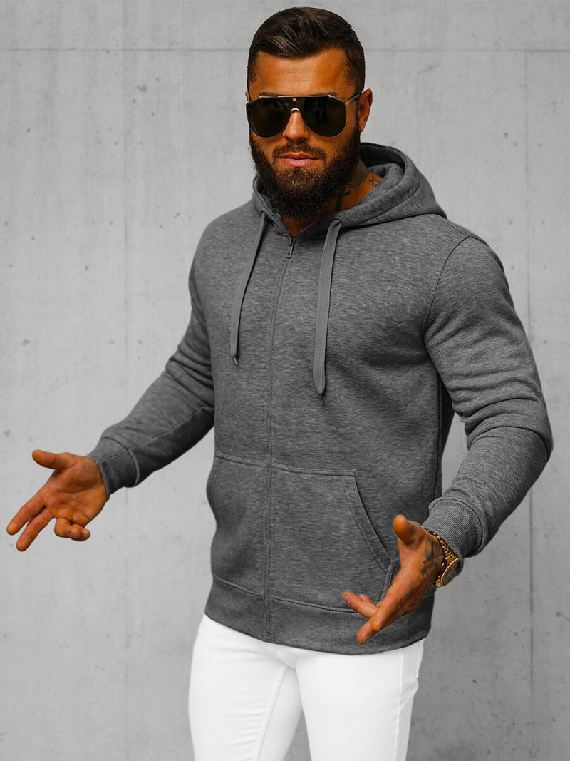 Ανδρικό Φούτερ με Κουκούλα σκούρο-γκρι OZONEE JS/2008Z