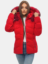 Γυναικείο χειμερινό μπουφάν το κόκκινο OZONEE JS/M9057/270