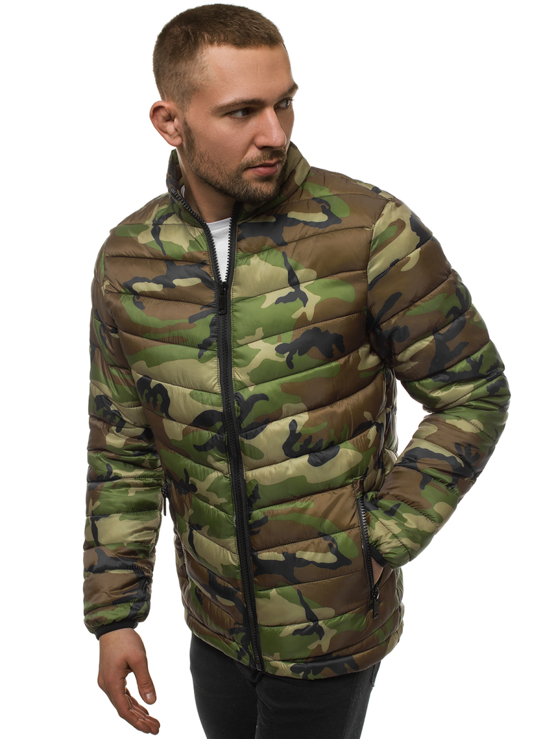 Ανδρικό μπουφάν χακί-καμουφλάζ OZONEE JS/SM80Z