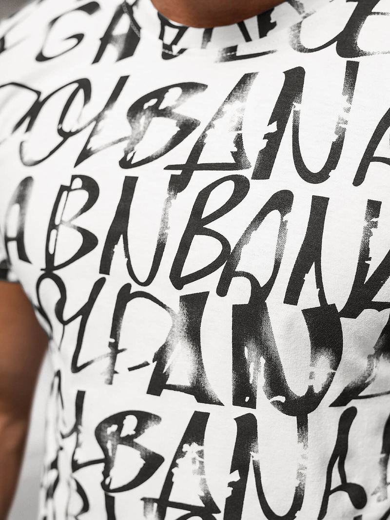 Ανδρικό μπλουζάκι λευκό OZONEE JS/8T1215/1