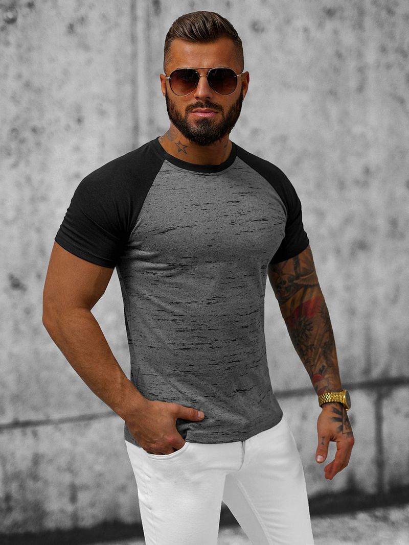 Ανδρικό μπλουζάκι Γραφίτης OZONEE JS/8T226/5