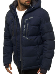 Ανδρικό χειμερινό μπουφάν ναυτικό μπλε OZONEE JS/J1902