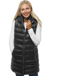 Γυναικείο αμάνικο μπουφάν μαύρο OZONEE N/6322