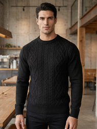 Ανδρικό πουλόβερ μαύρο OZONEE JS/59B3610/3