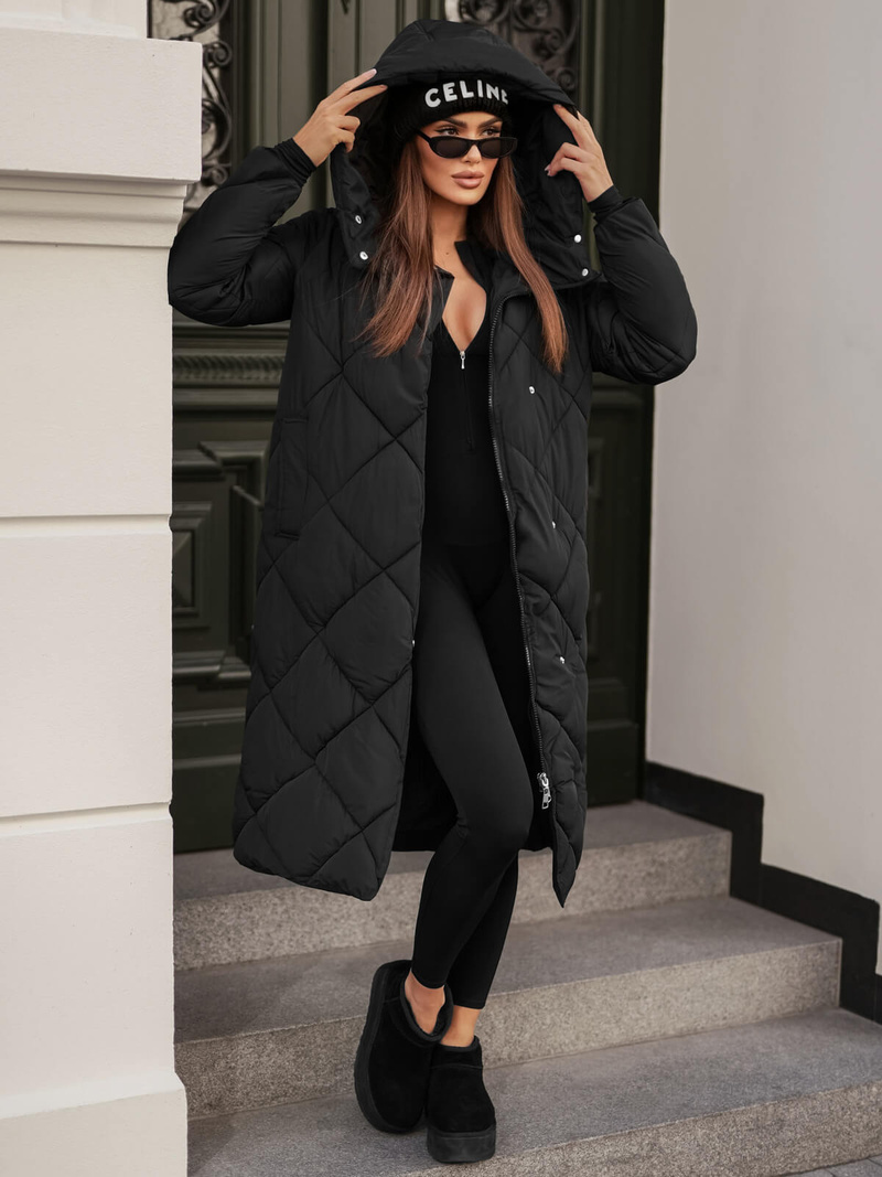 Γυναικείο μπουφάν μαύρο OZONEE JS/5M3173/392Z