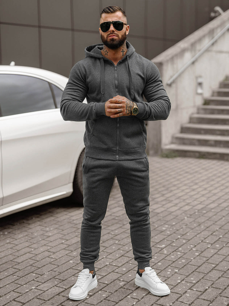 Ανδρικό σετ φόρμας γραφίτη OZONEE JS/68C10386/3Z