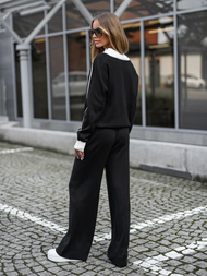 Γυναικείο σετ φόρμας δύο κομματιών mαύρος OZONEE JS/26C8805/3