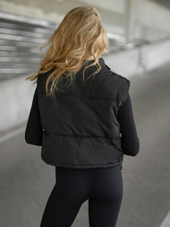 Γυναικείο αμάνικο μπουφάν mαύρος OZONEE JS/16M9209/392