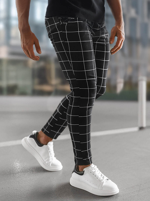 Ανδρικό παντελόνι chino mαύρος OZONEE O/P4009Z