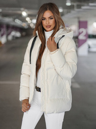 Γυναικείο μπουφάν eκρού OZONEE JS/5M3251/281