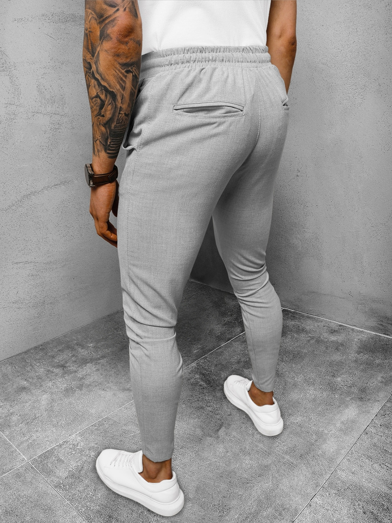 Ανδρικό παντελόνι chino Γκρί OZONEE DJ/2298/22