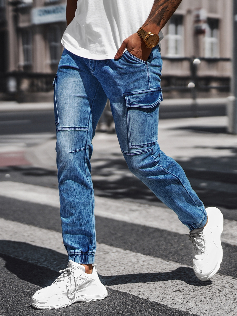 Ανδρικό παντελόνι jogger mπλε OZONEE NB/MP0058B