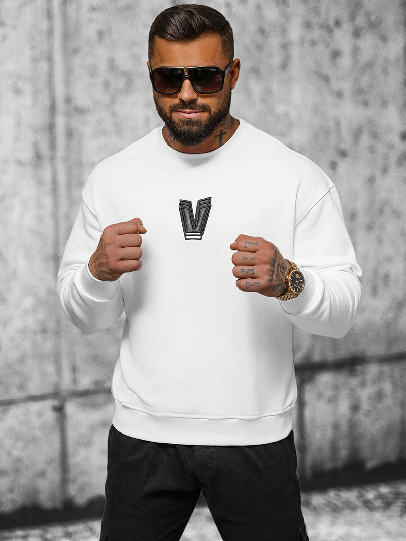 Φούτερ λευκό OZONEE O/SWE23034