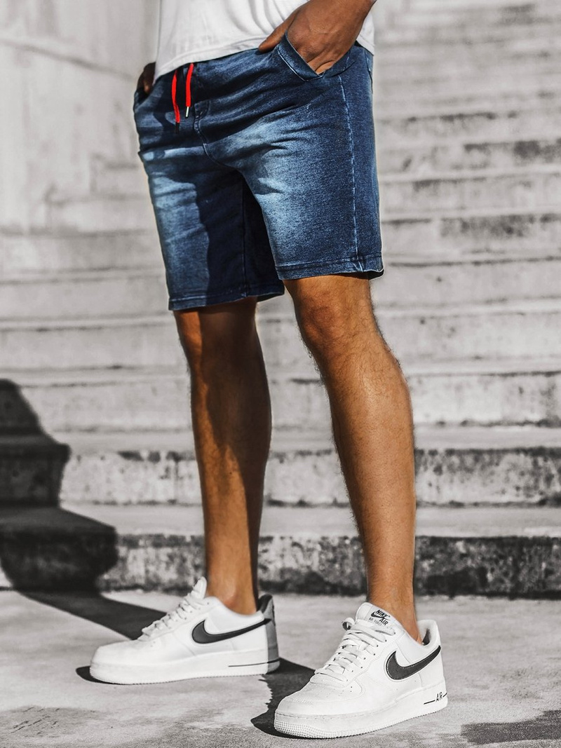 Ανδρικό σόρτς τζιν μπλε-Κόκκινο OZONEE JS/KK1071