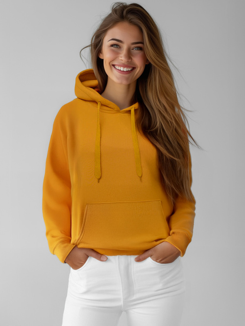 Γυναικείο φούτερ με κουκούλα κάμελ OZONEE JS/W02/26Z