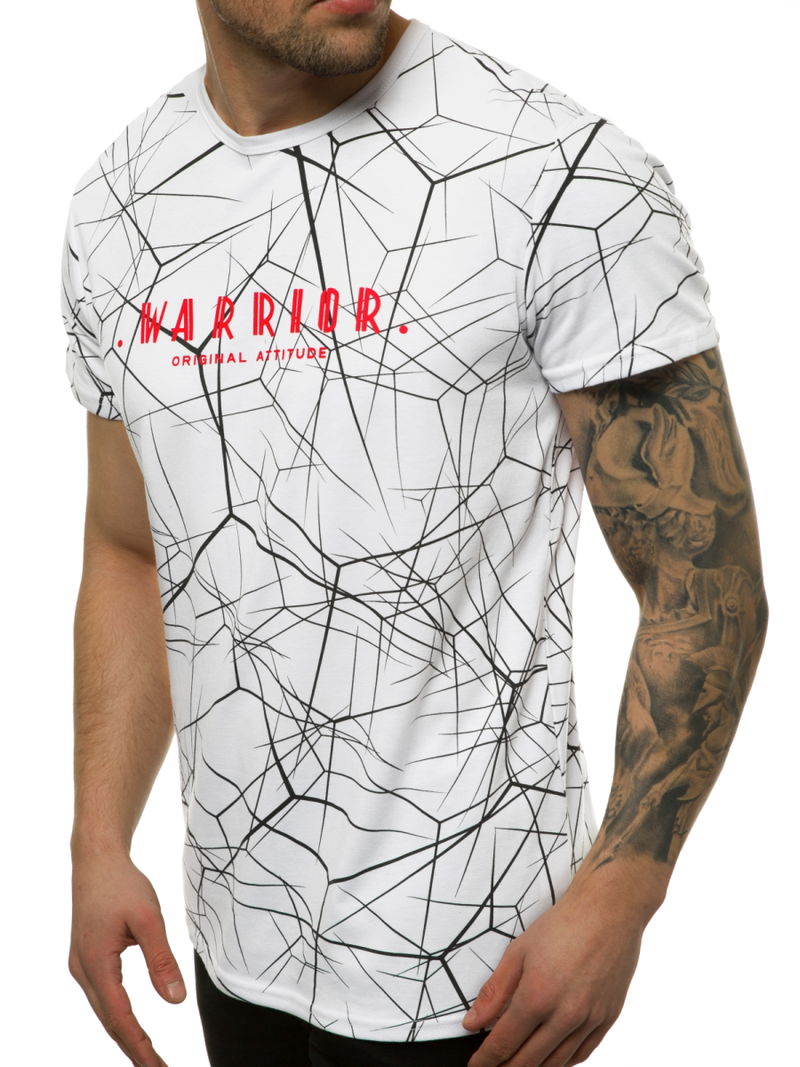 Ανδρικό μπλουζάκι λευκό OZONEE JS/SS10935