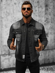 Ανδρικό τζιν μπουφάν mαύρος OZONEE NB/MJ521N