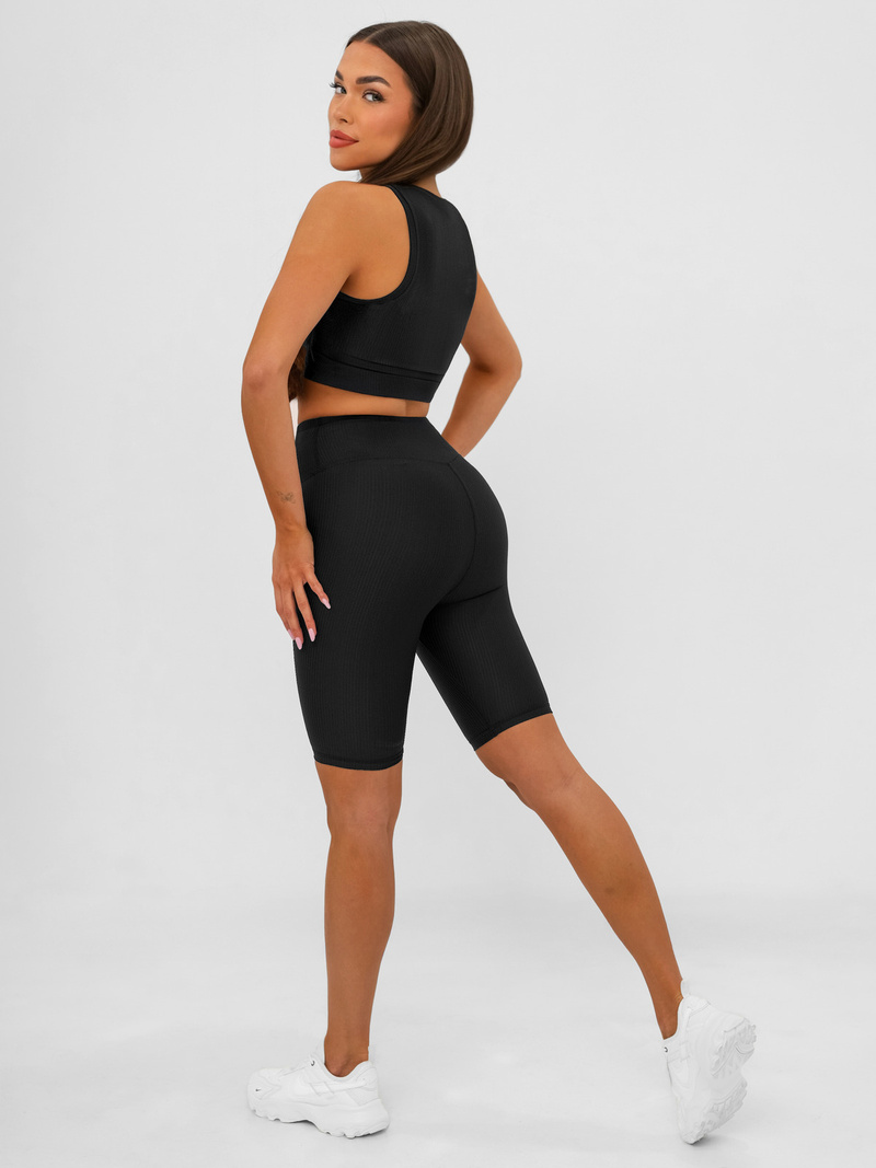 Κοντό μαύρο γυναικείο κολάν OZONEE JS/17K597/3