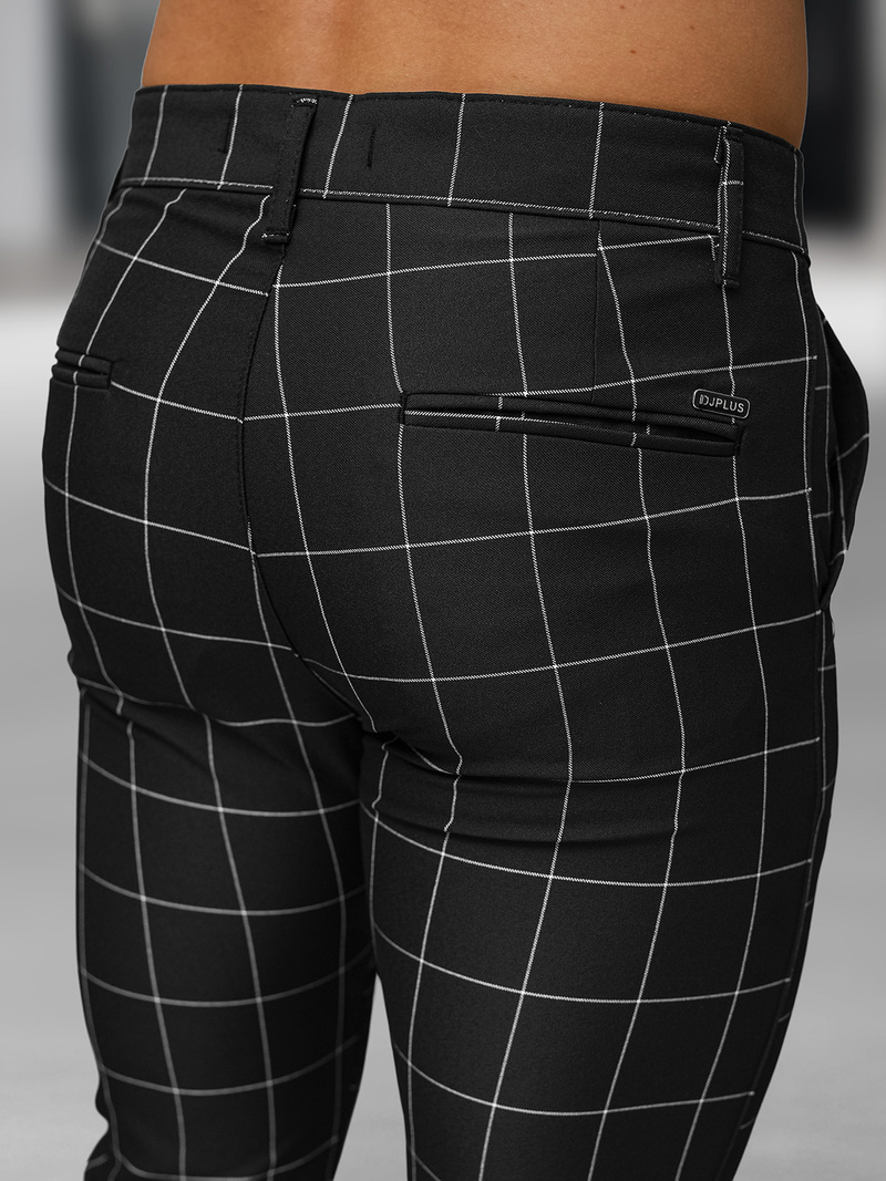 Ανδρικό παντελόνι chino μαύρο OZONEE DJ/5505Z