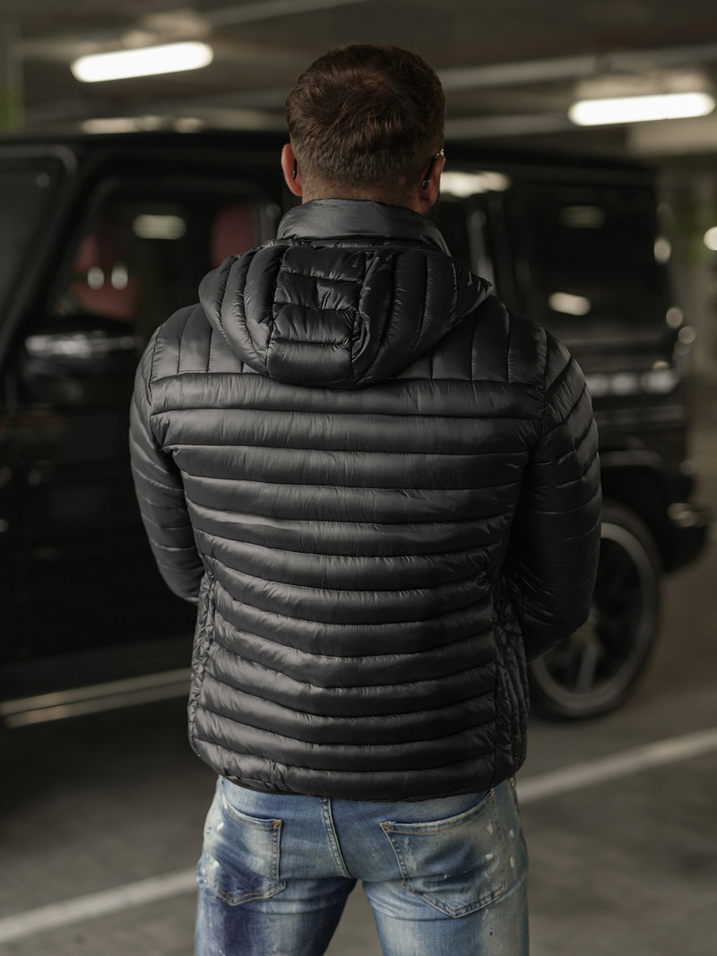 Ανδρικό μπουφάν mαύρος OZONEE JS/16M9336/392BZ