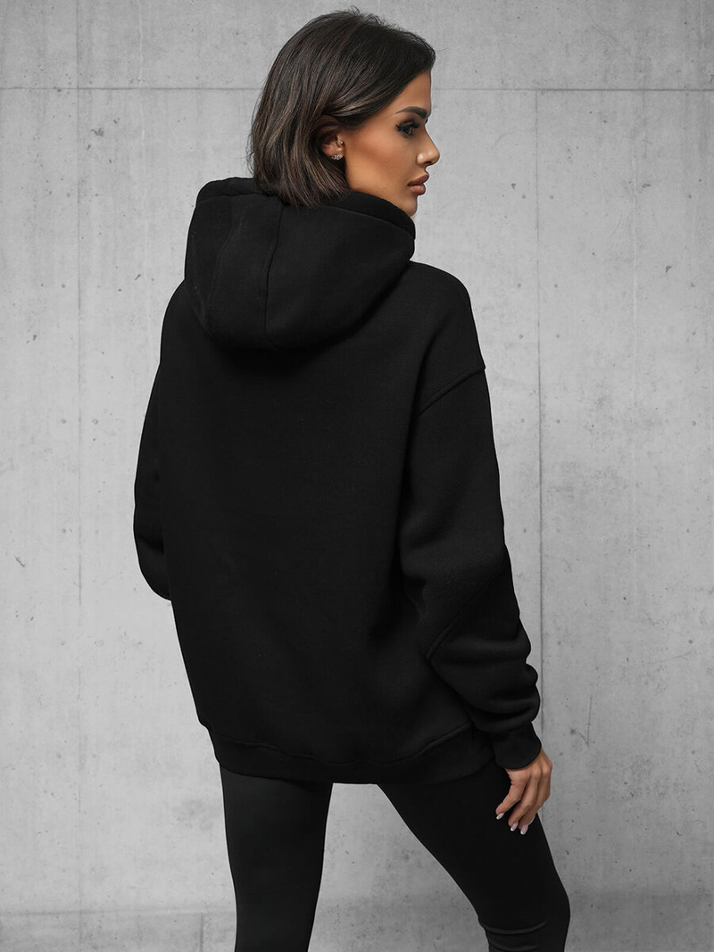 Φούτερ με Κουκούλα μαύρο OZONEE O/SWE23019Z