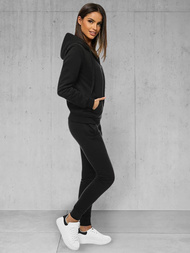 Γυναικείο σετ φόρμας δύο κομματιών μαύρο OZONEE JS/CKW03