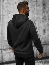 Ανδρικό Φούτερ με kουκούλα mαύρος OZONEE JS/8B996/3