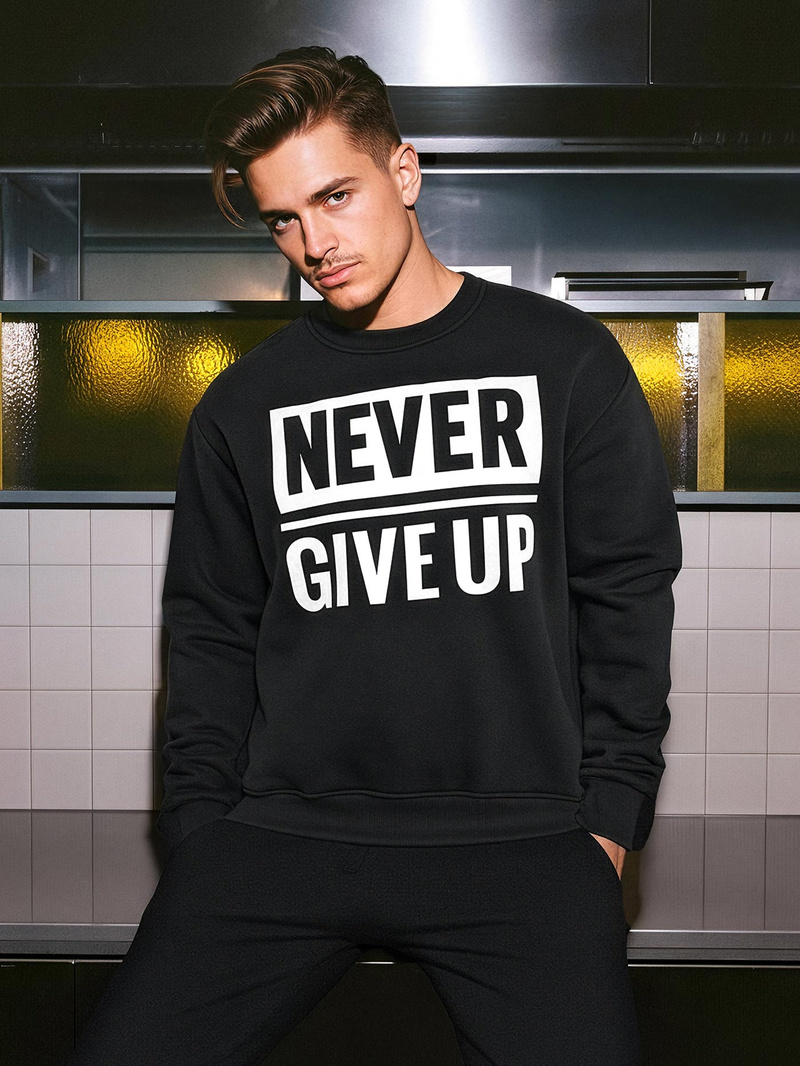 Ανδρικό Φούτερ μαύρο OZONEE JS/8B1769/3