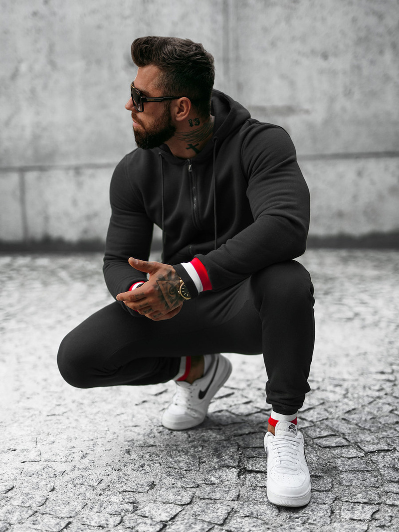 Ανδρικό σετ φόρμας μαύρο OZONEE JS/8C65/3