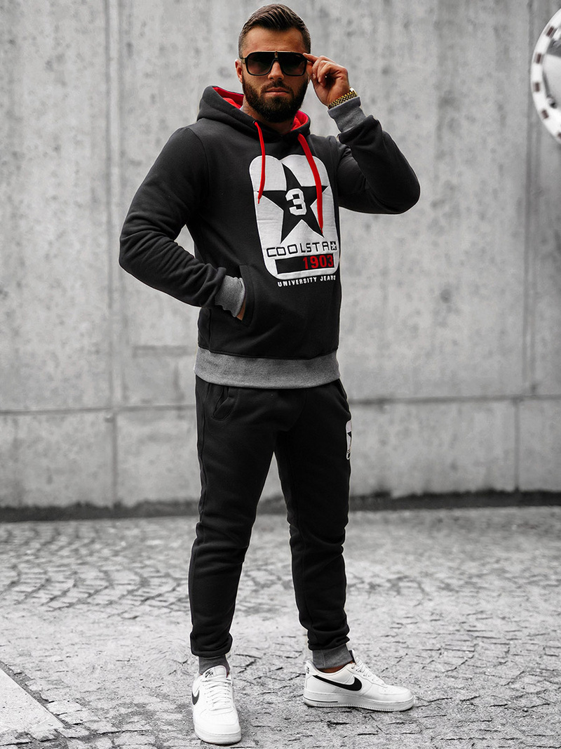 Ανδρικό σετ φόρμας μαύρο OZONEE JS/8C59/3