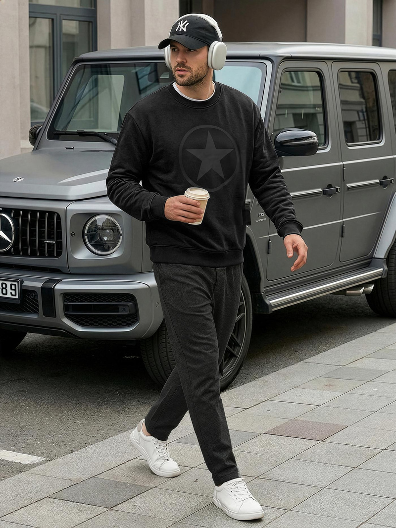 Ανδρικό Φούτερ μαύρο OZONEE JS/8B1991/3