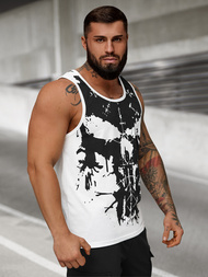 Ανδρικό αμάνικο μπλουζάκι λευκό OZONEE JS/8B1708/1Z