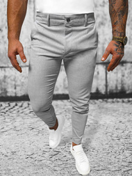 Ανδρικό παντελόνι chino γκρι OZONEE O/4000