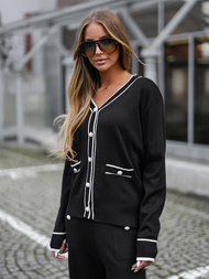 Γυναικείο σετ φόρμας δύο κομματιών mαύρος OZONEE JS/26C8802/3